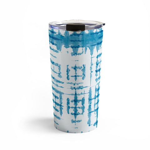 Ninola Design Shibori Checks Stripes Travel Mug