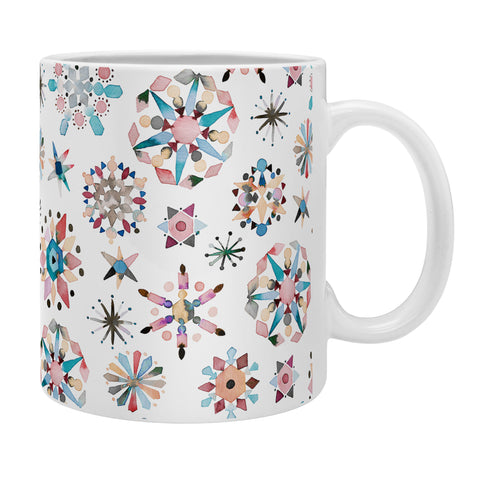 Ninola Design Snow Crystal Stars Winter Red Coffee Mug