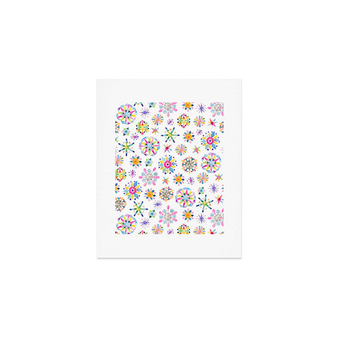 Ninola Design Snow Crystals Stars Multicolored Art Print
