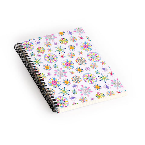 Ninola Design Snow Crystals Stars Multicolored Spiral Notebook