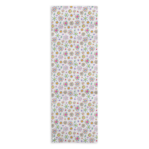 Ninola Design Snow Crystals Stars Multicolored Yoga Towel