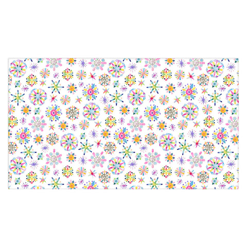 Ninola Design Snow Crystals Stars Multicolored Tablecloth