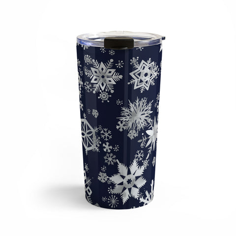 Ninola Design Snowflakes Navy Travel Mug