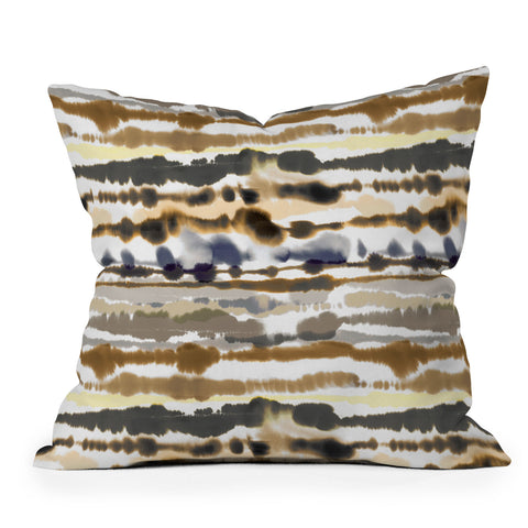 Ninola Design Soft lines sand gold Outdoor Throw Pillow