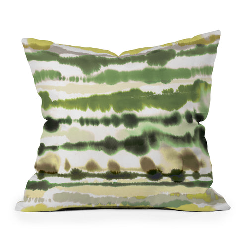 Ninola Design Soft lines tropical green Outdoor Throw Pillow