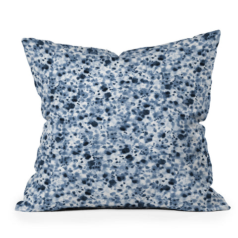 Ninola Design Soft Watercolor Spots Indigo Outdoor Throw Pillow