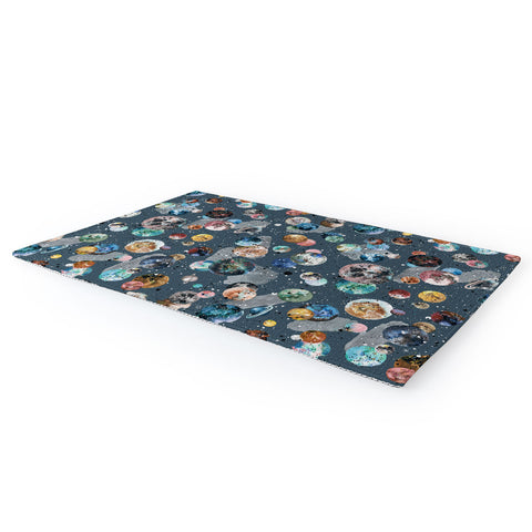 Ninola Design Space Planets Galaxy Dark Grey Area Rug