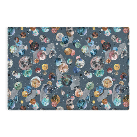 Ninola Design Space Planets Galaxy Dark Grey Outdoor Rug