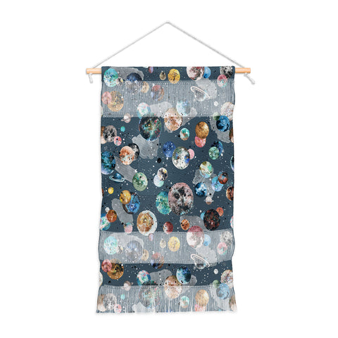 Ninola Design Space Planets Galaxy Dark Grey Wall Hanging Portrait