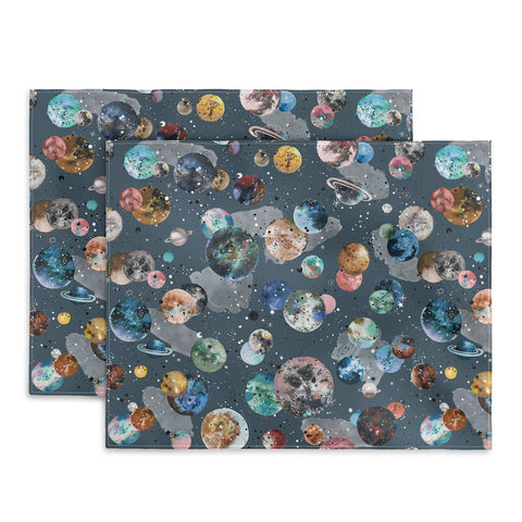 Ninola Design Space Planets Galaxy Dark Grey Placemat