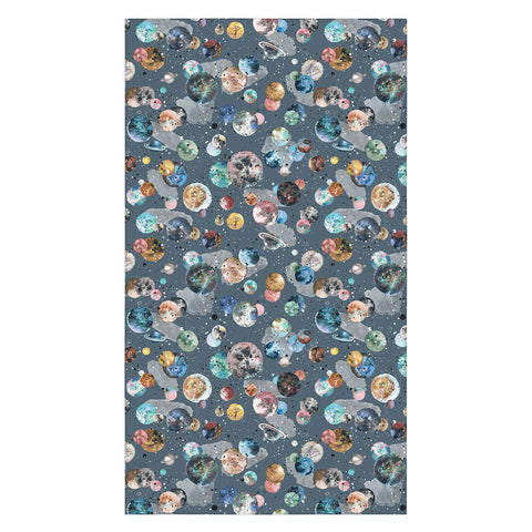 Ninola Design Space Planets Galaxy Dark Grey Tablecloth