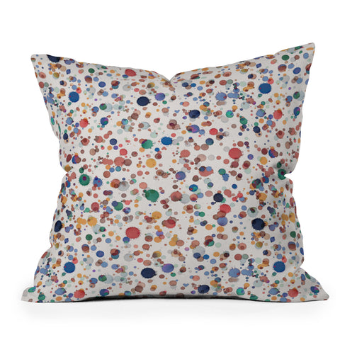 Ninola Design Splash drops painting Outdoor Throw Pillow