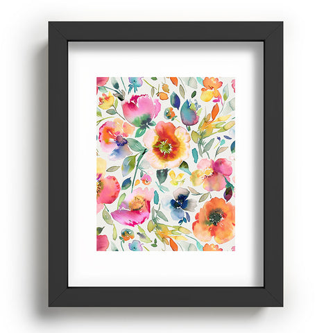 Ninola Design Spring Artistic Poppies Multicolor Recessed Framing Rectangle