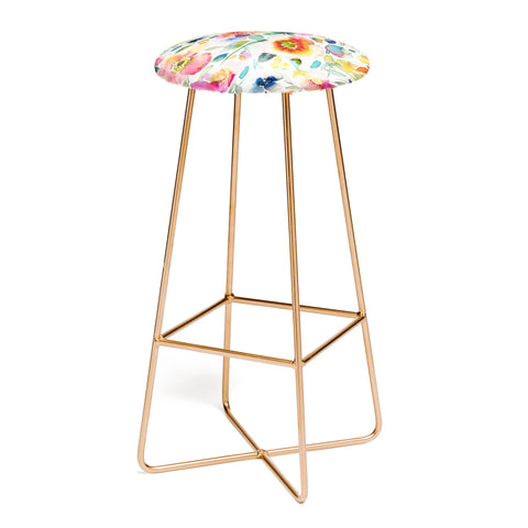 Ninola Design Spring Artistic Poppies Multicolor Bar Stool