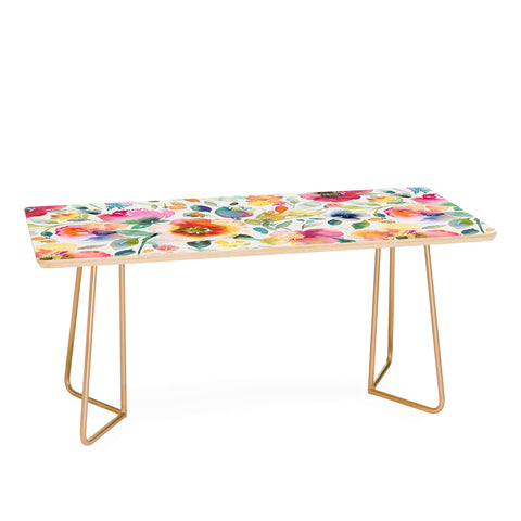 Ninola Design Spring Artistic Poppies Multicolor Coffee Table