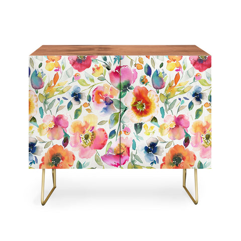 Ninola Design Spring Artistic Poppies Multicolor Credenza