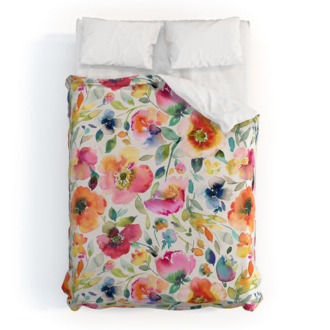 Ninola Design Spring Artistic Poppies Multicolor Duvet Cover
