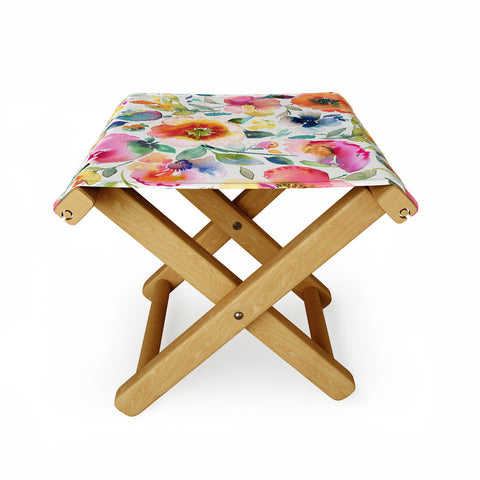 Ninola Design Spring Artistic Poppies Multicolor Folding Stool