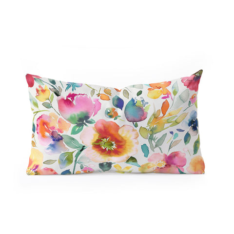 Ninola Design Spring Artistic Poppies Multicolor Oblong Throw Pillow