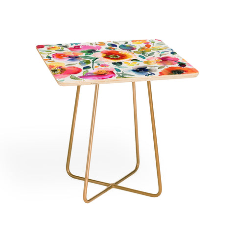 Ninola Design Spring Artistic Poppies Multicolor Side Table