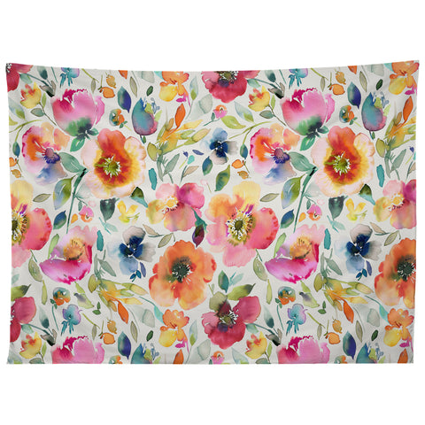 Ninola Design Spring Artistic Poppies Multicolor Tapestry