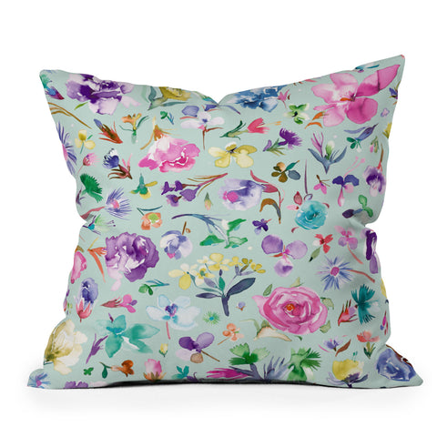 Ninola Design Spring buds and flowers Soft Outdoor Throw Pillow