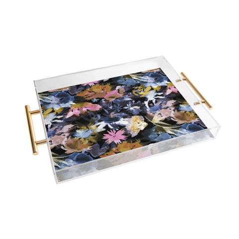 Ninola Design Spring Memories Dark Painting Acrylic Tray