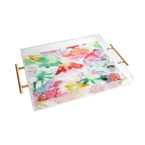 Ninola Design Spring memories floral painting Acrylic Tray