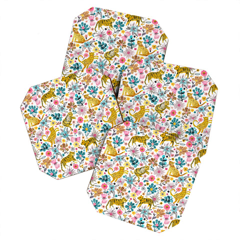 Ninola Design Spring Tigers and Flowers Coaster Set