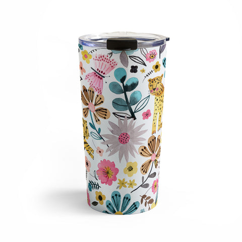 Ninola Design Spring Tigers and Flowers Travel Mug