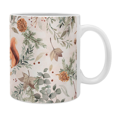Ninola Design Squirrels Winter Holiday Botanical Coffee Mug