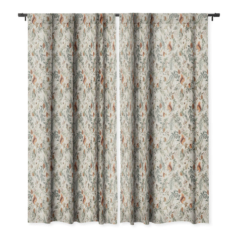 Ninola Design Squirrels Winter Holiday Botanical Blackout Window Curtain
