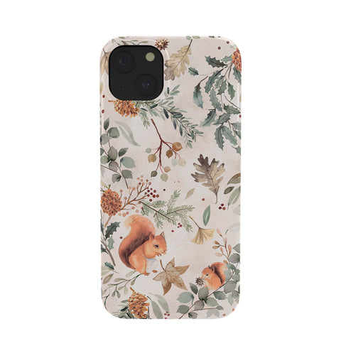 Ninola Design Squirrels Winter Holiday Botanical Phone Case