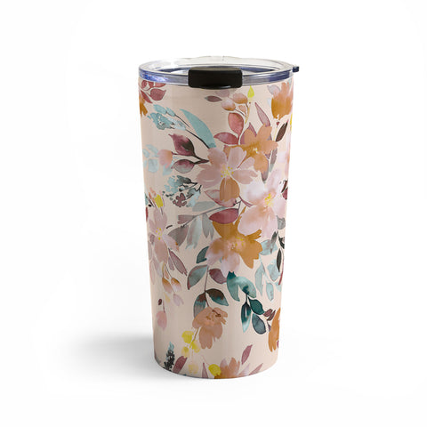 Ninola Design Summer Moroccan Floral Pink Travel Mug