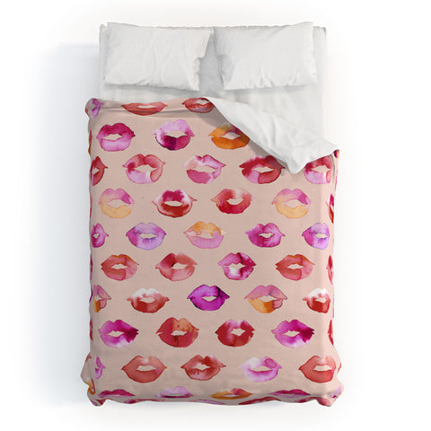 Ninola Design Sweet Pink Lips Duvet Cover