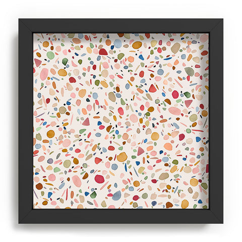 Ninola Design Terrazzo Pebbles Speckled Confetti Texture Recessed Framing Square