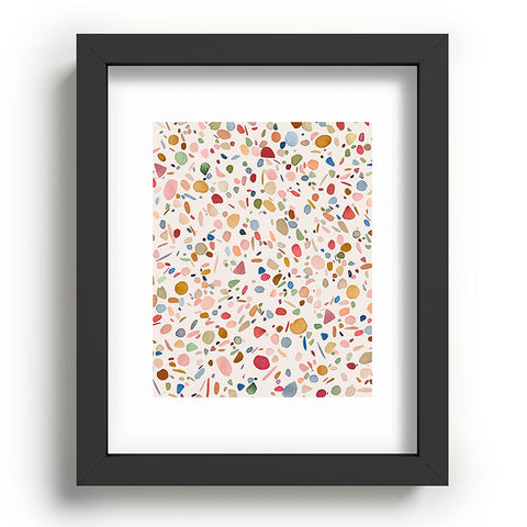 Ninola Design Terrazzo Pebbles Speckled Confetti Texture Recessed Framing Rectangle