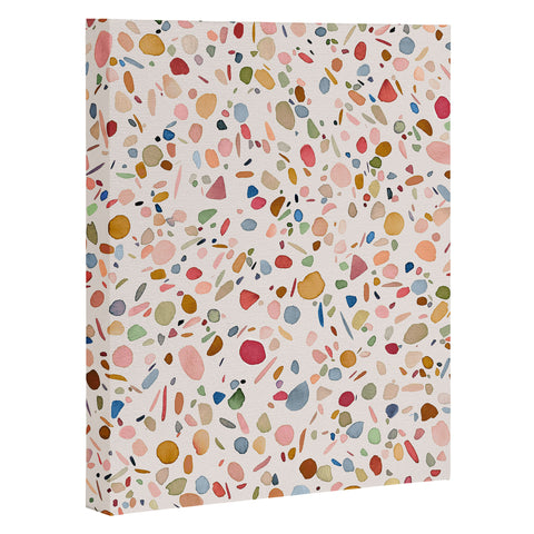 Ninola Design Terrazzo Pebbles Speckled Confetti Texture Art Canvas