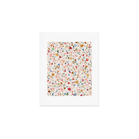 Ninola Design Terrazzo Pebbles Speckled Confetti Texture Art Print
