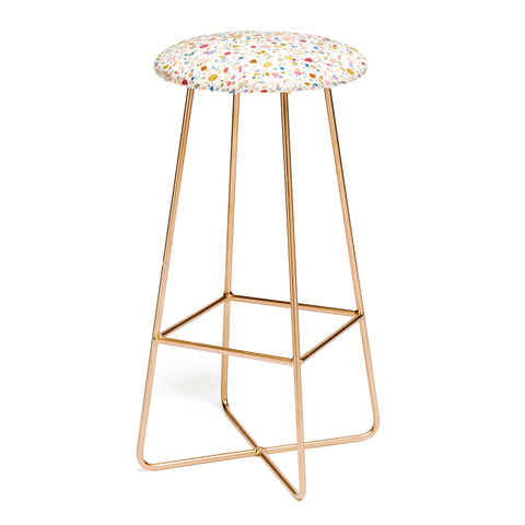 Ninola Design Terrazzo Pebbles Speckled Confetti Texture Bar Stool