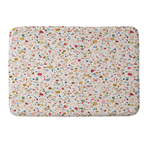 Ninola Design Terrazzo Pebbles Speckled Confetti Texture Memory Foam Bath Mat
