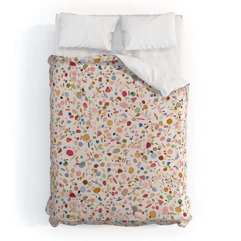 Ninola Design Terrazzo Pebbles Speckled Confetti Texture Duvet Cover