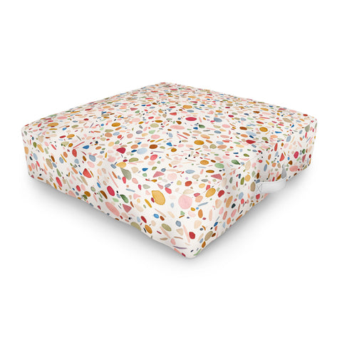 Ninola Design Terrazzo Pebbles Speckled Confetti Texture Outdoor Floor Cushion