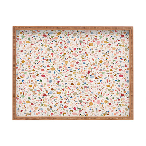 Ninola Design Terrazzo Pebbles Speckled Confetti Texture Rectangular Tray