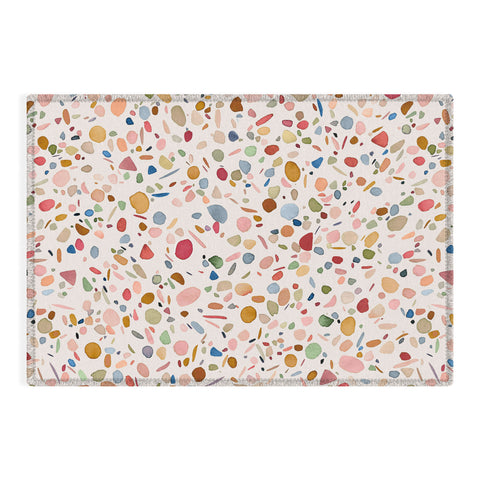 Ninola Design Terrazzo Pebbles Speckled Confetti Texture Outdoor Rug