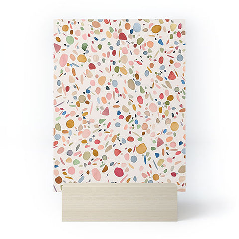 Ninola Design Terrazzo Pebbles Speckled Confetti Texture Mini Art Print