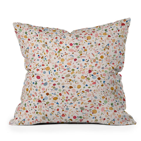 Ninola Design Terrazzo Pebbles Speckled Confetti Texture Throw Pillow