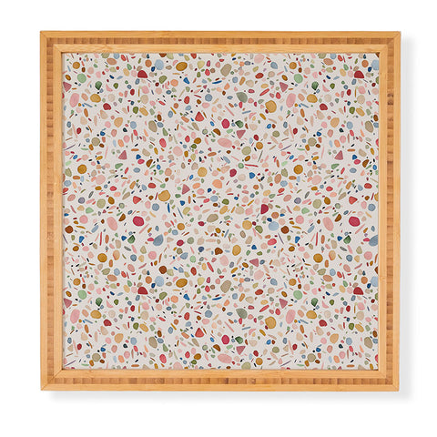Ninola Design Terrazzo Pebbles Speckled Confetti Texture Framed Wall Art