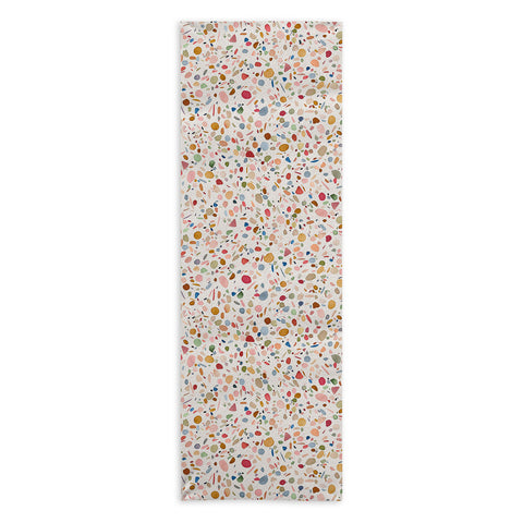 Ninola Design Terrazzo Pebbles Speckled Confetti Texture Yoga Towel