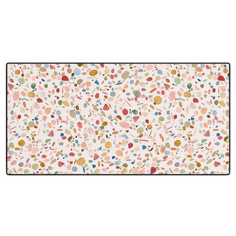 Ninola Design Terrazzo Pebbles Speckled Confetti Texture Desk Mat